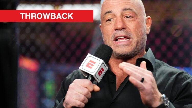 Joe Rogan speaks during the UFC 290 broadcast.