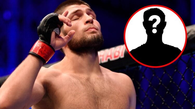 Khabib Nurmagomedov prepares to face Dustin Poirier at UFC 242, inset mystery icon