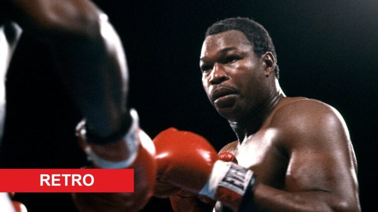Larry Holmes in the ring during his heavyweight title fight with Michael Spinks in September, 1985.