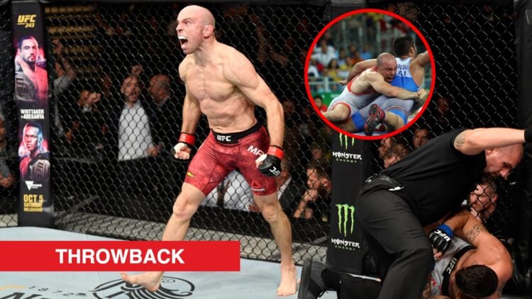 Main: Mark Madsen celebrates after beating Danilo Belluardo in their fight at UFC Copenhagen. Inset: Saeid Abdvali competes against Mark Madsen dur...
