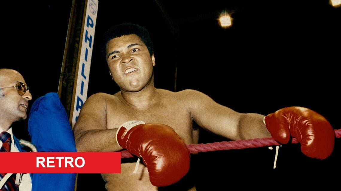 Muhammad Ali training in the ring for his Thrila in Manila fight with Joe Frazier in 1975.