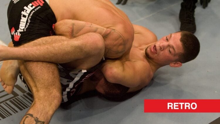 Nate Diaz submits Junior Assuncao with a guillotine choke at UFC Fight Night 11