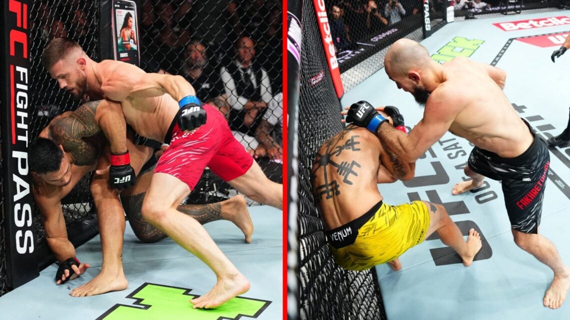 Robert Bryczek punches Brad Tavares at UFC Paris, Rinat Fakhretdinov punches Andreas Gustafsson at UFC Paris