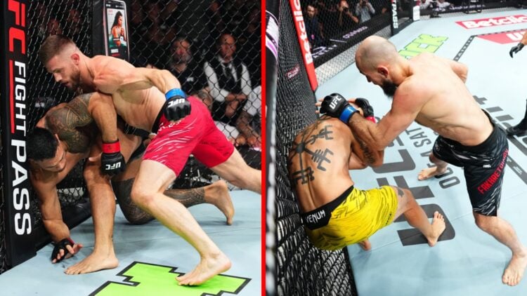 Robert Bryczek punches Brad Tavares at UFC Paris, Rinat Fakhretdinov punches Andreas Gustafsson at UFC Paris
