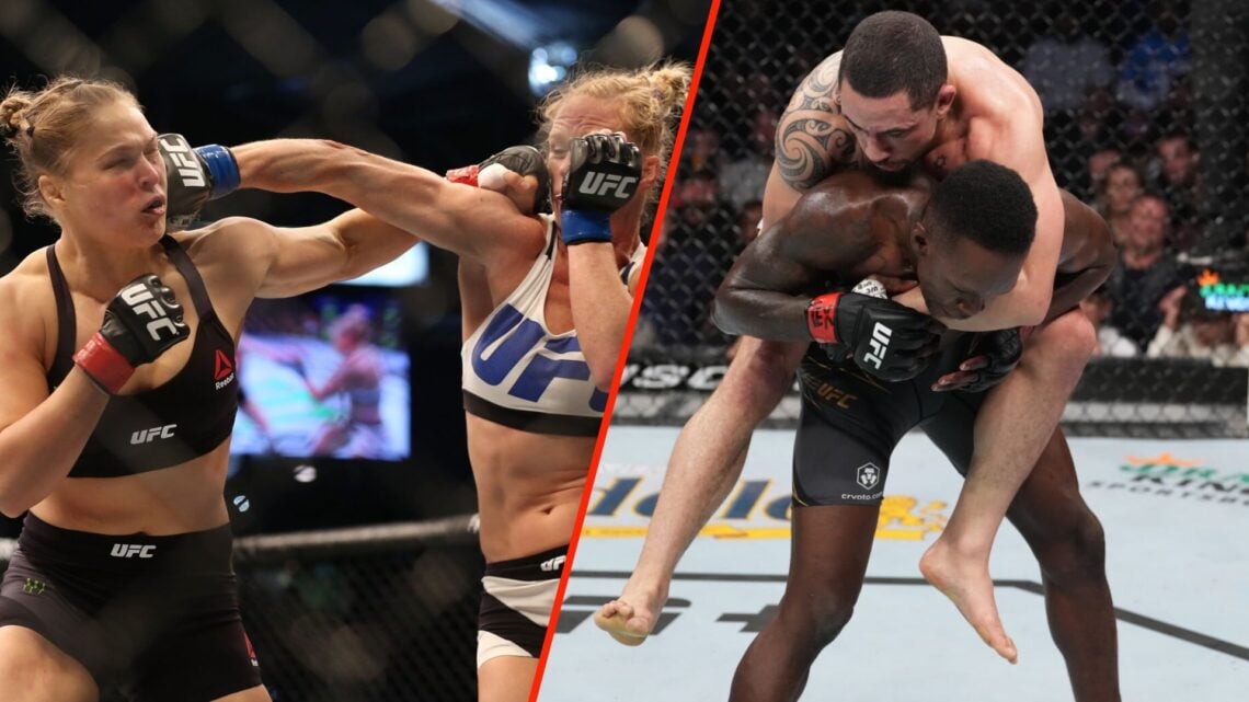 Ronda Rousey and Holly Holm trade punches and Robert Whittaker mounts the back of Israel Adesanya
