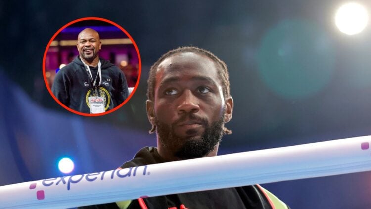 Insert: Roy Jones Jr. attends a Gamebred Fighting Championship event. Center: Terence Crawford in the ring ahead of his undisputed super middleweig...