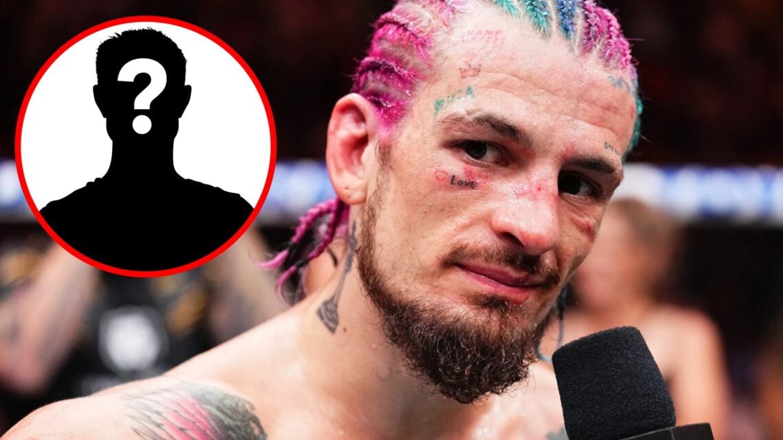 Sean O'Malley speaks after beating Marlon Vera at UFC 299, inset mystery icon