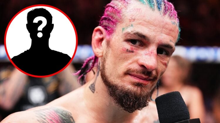 Sean O'Malley speaks after beating Marlon Vera at UFC 299, inset mystery icon