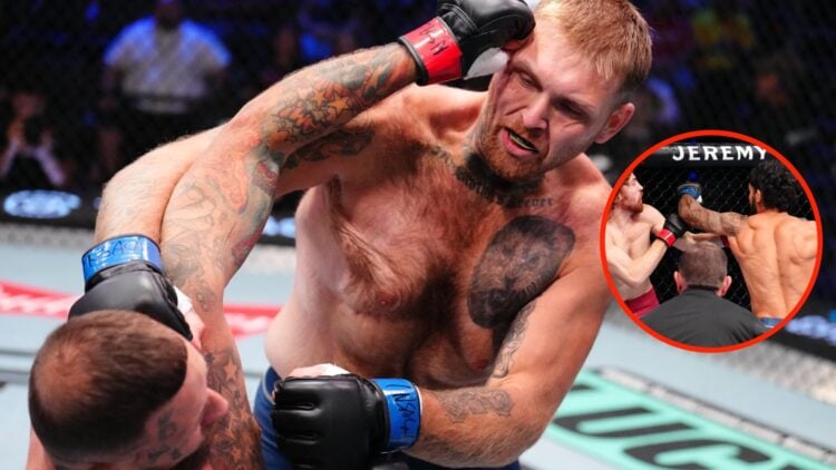 Cam Teague takes a huge left hand from Lerryan Douglas and Steven Asplund knocks his opponent down with a left hand