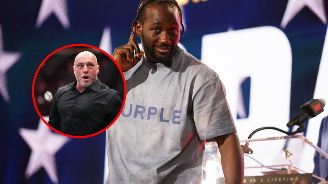 Terence Crawford at boxing press conference event, Joe Rogan in disbelief at UFC event