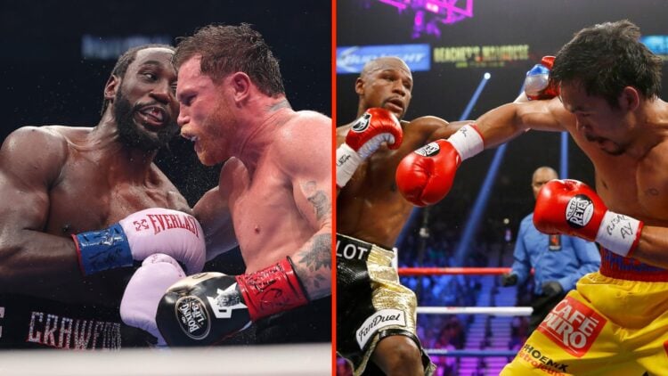 Terence Crawford and Canelo Alvarez trade punches split with Floyd Mayweather and Manny Pacquiao trading punches