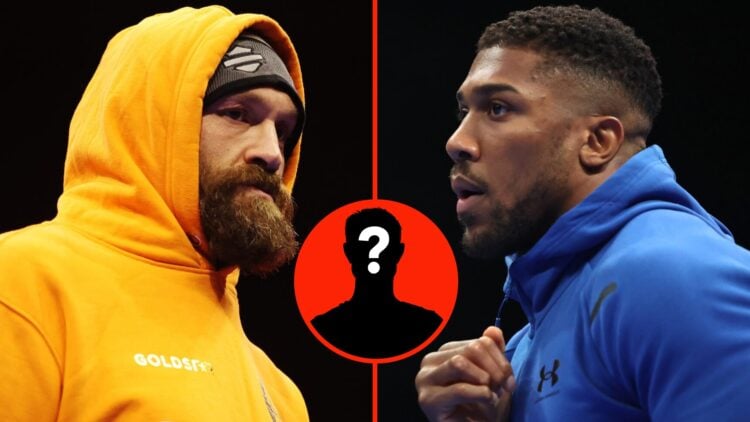 Left: Tyson Fury attends the open workouts ahead of his undisputed heavyweight title rematch with Oleksandr Usyk in December, 2024. Insert: Mystery...