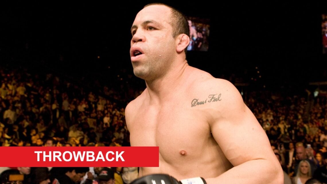 Wanderlei Silva steps into the Octagon at UFC 79, inset throwback banner