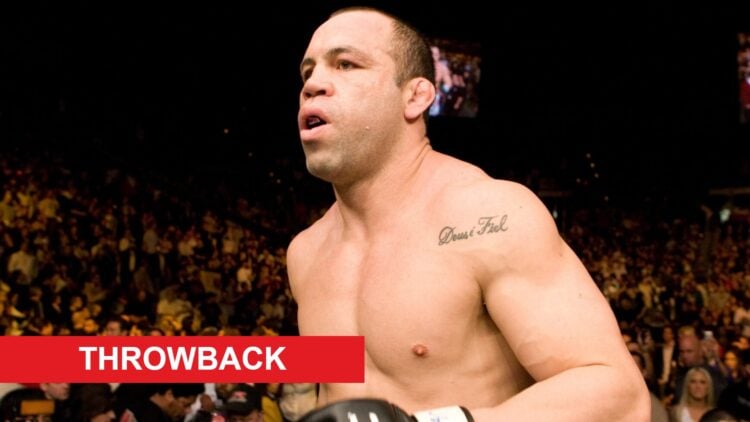 Wanderlei Silva steps into the Octagon at UFC 79, inset throwback banner