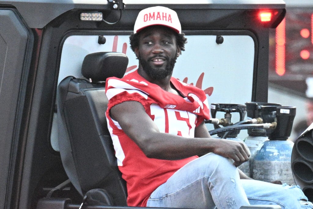 Terence Crawford attends a game between the Nebraska Cornhuskers and the Michigan Wolverines in September, 2025.