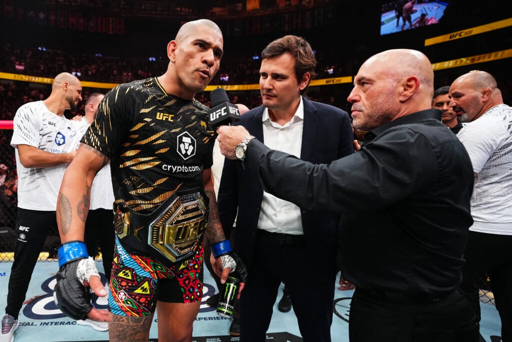 Alex Pereira speaks to Joe Rogan after his UFC 320 win