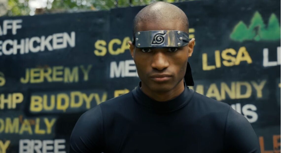 Street fighter Death Sentence stares into the camera while at Streetbeefs