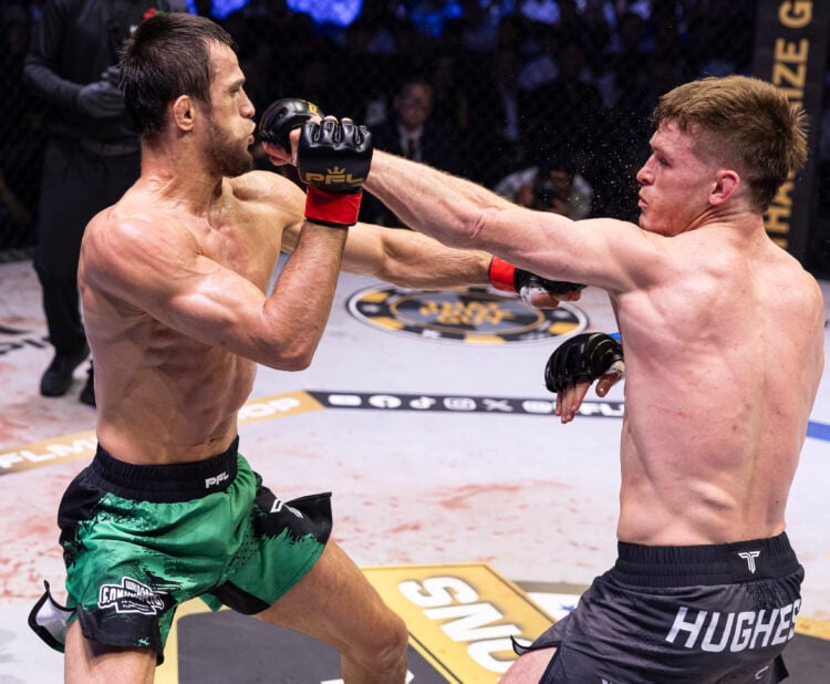 Paul Hughes punches Usman Nurmagomedov in their rematch