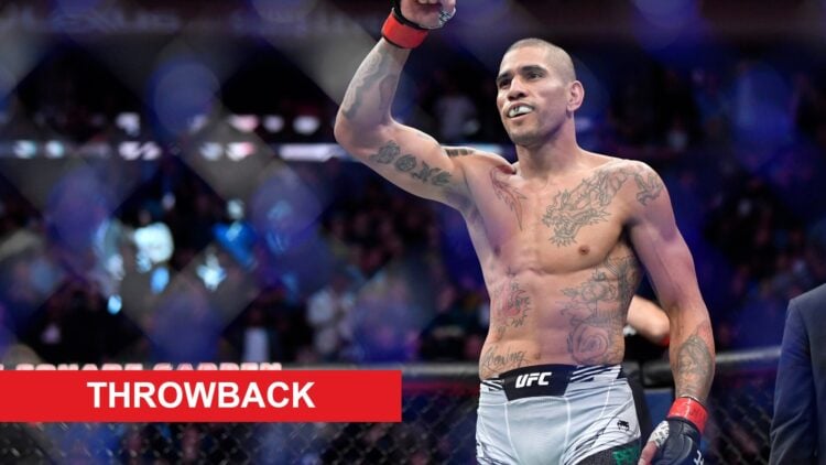 Alex Pereira in the Octagon after his knockout win over Andreas Michalidis at UFC 268 in November, 2021.