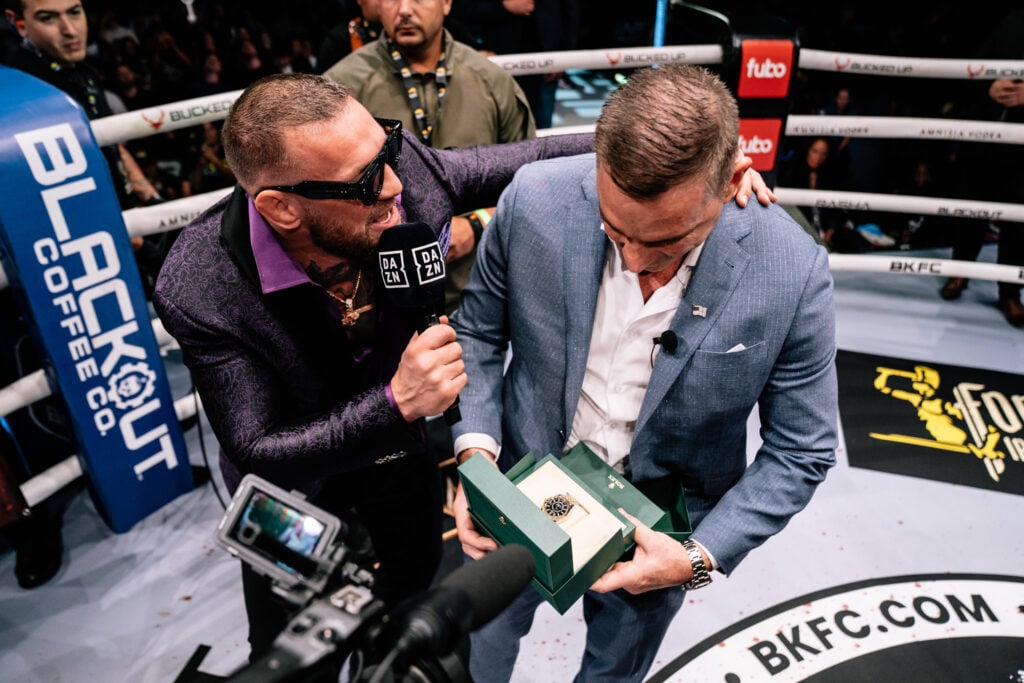 Conor McGregor gifts Dave Feldman a Rolex at BKFC 82