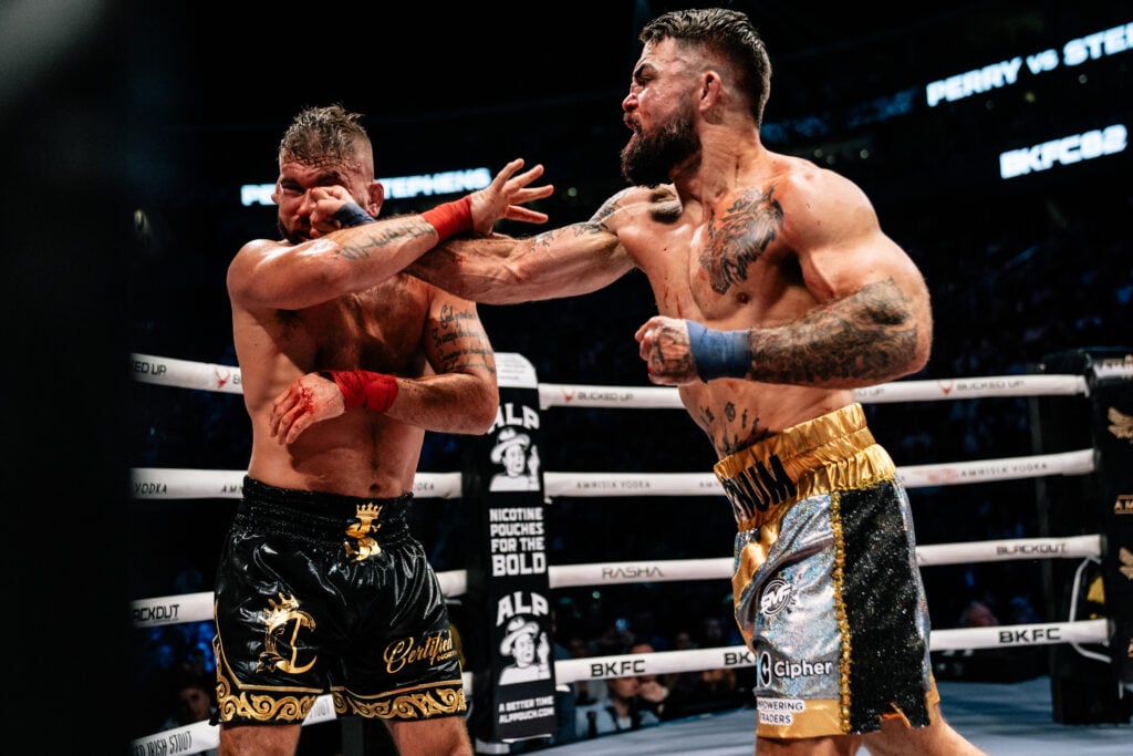 Mike Perry punches Jeremy Stephens at BKFC 82