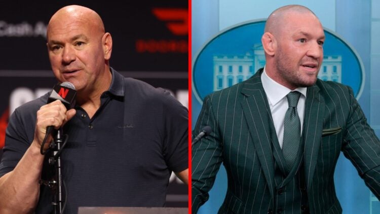 Dana White speaks at a boxing press conference, Conor McGregor speaks at the White House