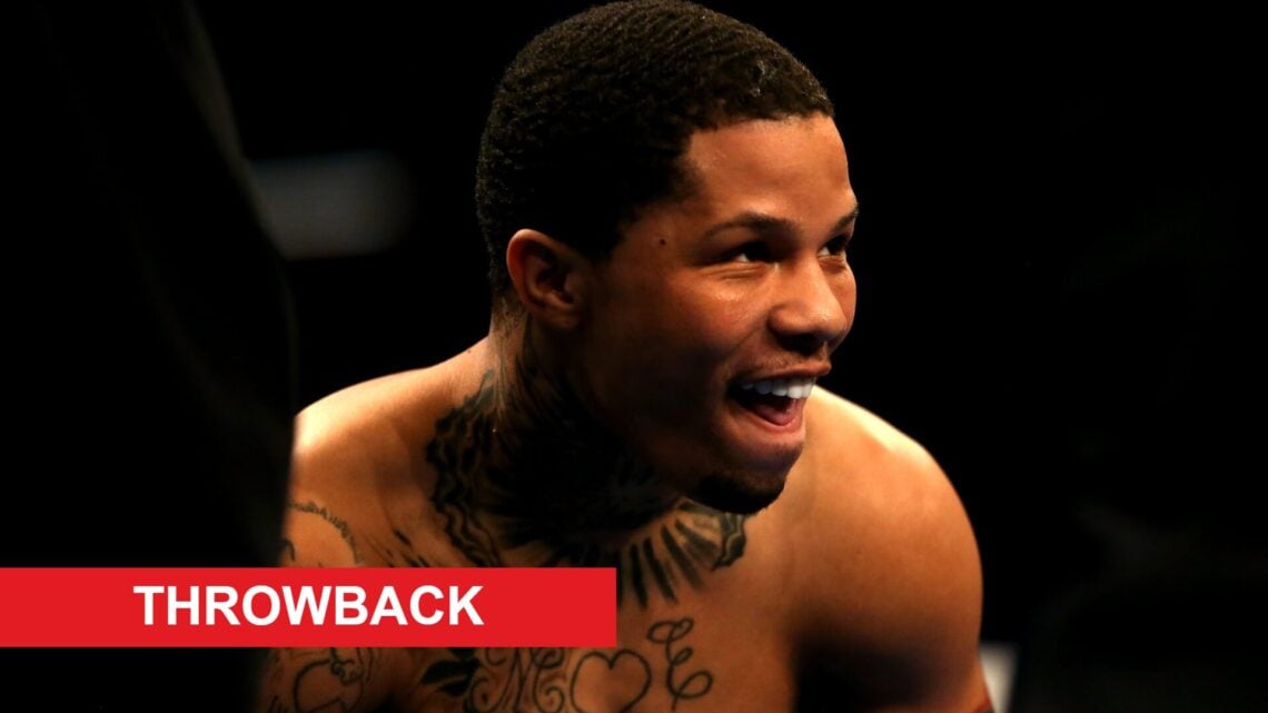 Gervonta Davis in the ring ahead of his IBF super featherweight title fight with Liam Smith in May, 2017.