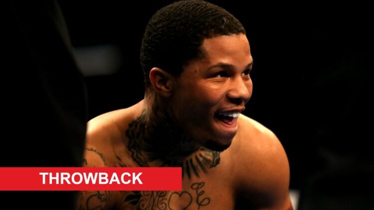 Gervonta Davis in the ring ahead of his IBF super featherweight title fight with Liam Smith in May, 2017.