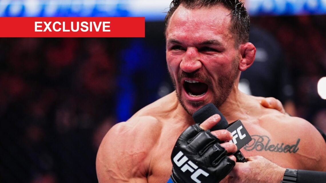 Michael Chandler speaks after being beaten by Charles Oliveira at UFC 309, inset exclusive banner