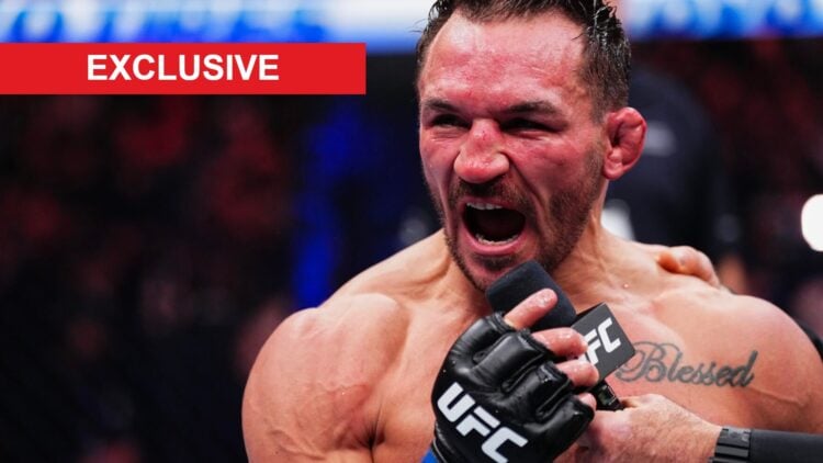 Michael Chandler speaks after being beaten by Charles Oliveira at UFC 309, inset exclusive banner