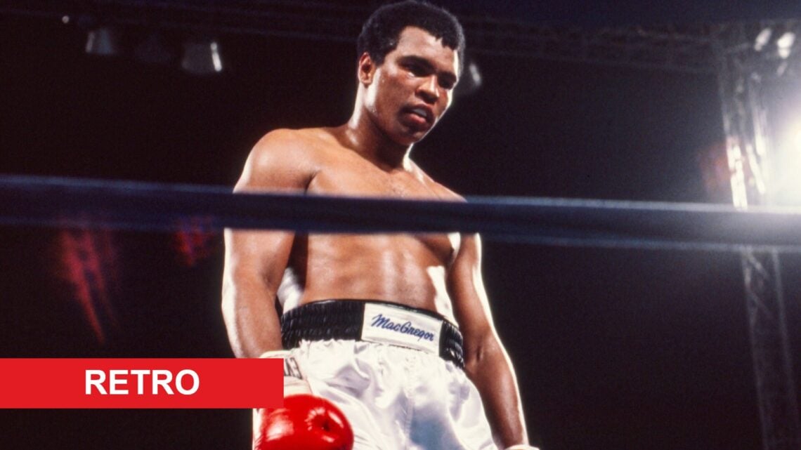 Muhammad Ali in the ring ahead of his heavyweight title fight with Larry Holmes in October, 1980.