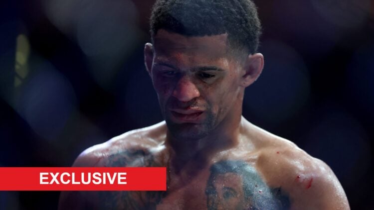 Patchy Mix during his fight against Mario Bautista at UFC 316, inset exclusive banner
