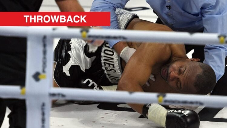 Roy Jones Jr. after being knocked out by Enzo Maccarinelli