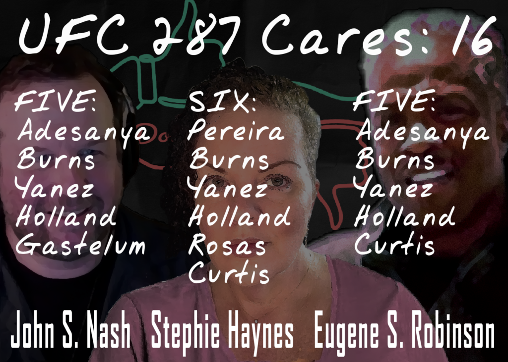 C/DC Podcast UFC 287 Care Tally Infographic