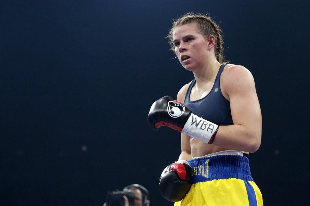 Boxer Savannah Marshall Sofia, Bulgaria - 27 October 2018: Boxing match between Savannah Marshall (pictured) and Yanina Orozco for Woman s WBA intercontinental super middleweight championship. (License=RM) 12853574 LIC:RM
