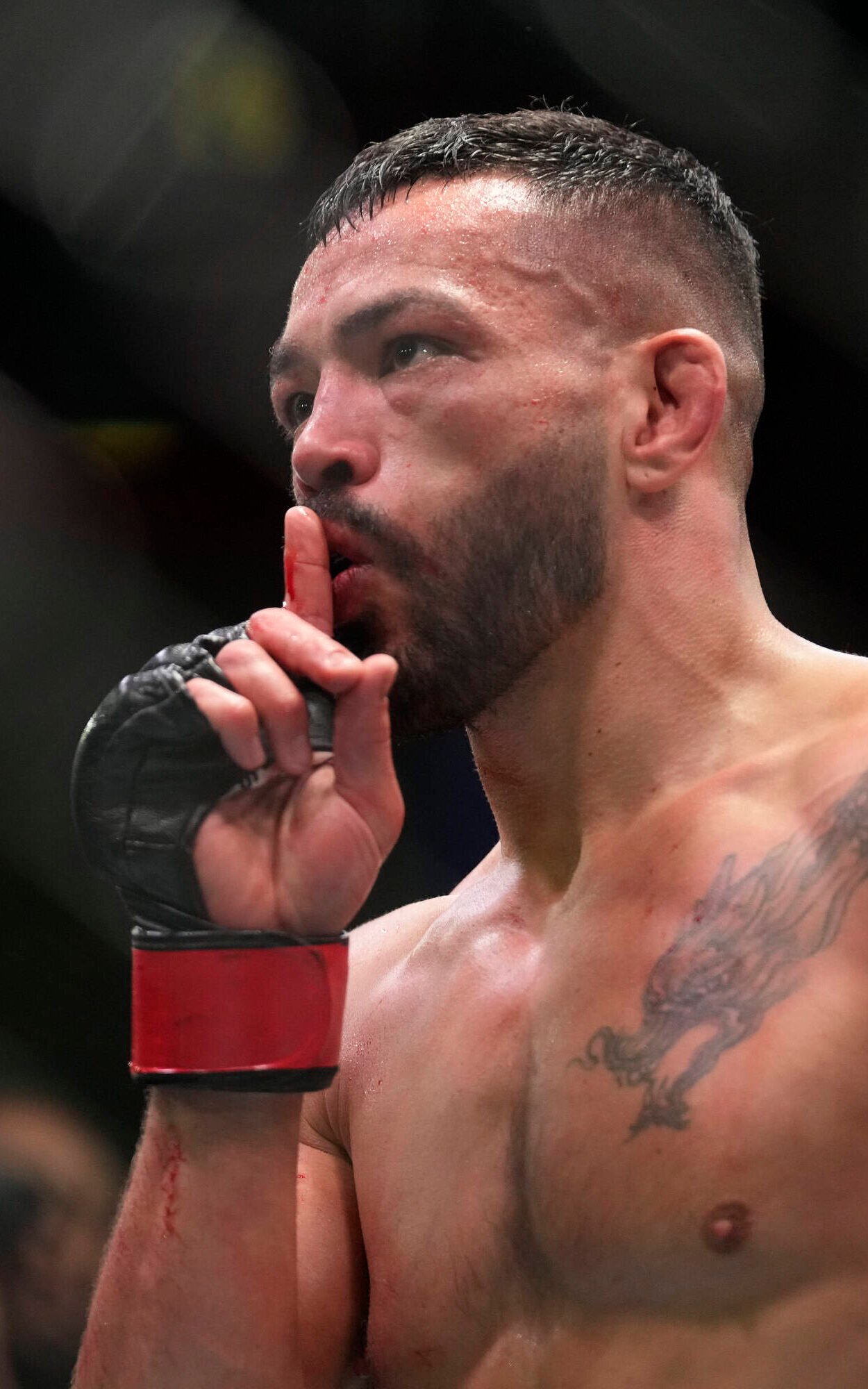 January 14, 2023, Las Vegas, NV, LAS VEGAS, NV, United States: LAS VEGAS, NV - JANUARY 14: Dan Ige and Damon Jackson meet in the octagon for a 3-round bout at UFC Apex for UFC Fight Night - Vegas 67 - Strickland vs Imavov - Event on January 14, 2023 in Las Vegas, NV, United States. Las Vegas, NV United States - ZUMAp175 20230114_zsa_p175_087 Copyright: xLouisxGrassex