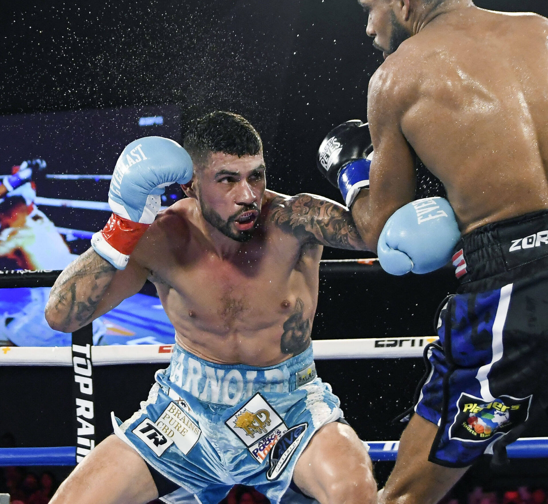 July 15, 2022, Menifee, California, USA: 07 - 15 - 22 ESPN Top Rank Boxing: .Arnold Barboza Jr.and Danielito Zorrilla exchange punches during the 10 rounds, Vacant WBO Intercontinental Junior Welterweight Title. Penchanga Resort and Casino. Zuma Press Action Captures Media Group Menifee USA - ZUMAc249 20220715_zsp_c249_002 Copyright: xArdiexCrenshawx