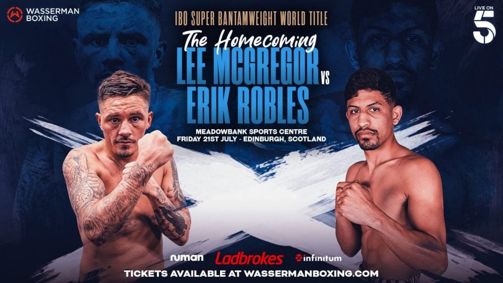 Lee McGregor vs. Erick Robles official poster. Wasserman Boxing.