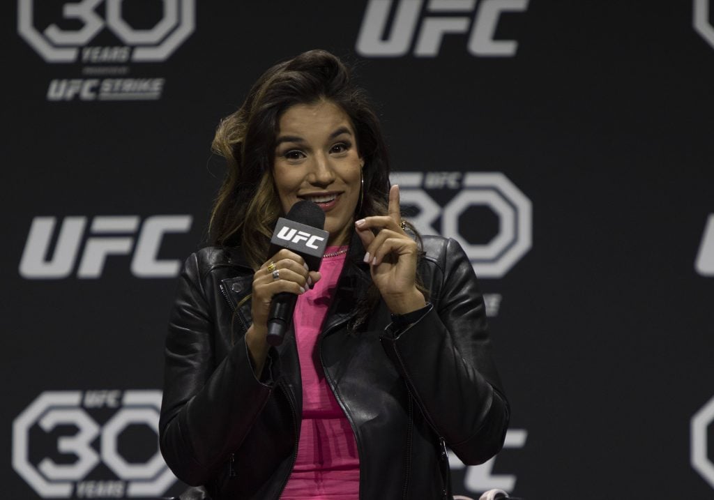 Julianna Peña addresses the media during the UFC 289 ceremonial weigh-in at Rogers Arena on June 09, 2023 in Vancouver, British Columbia. - ZUMAp175 20230609_zsa_p175_010 Copyright: xTomazxJrx