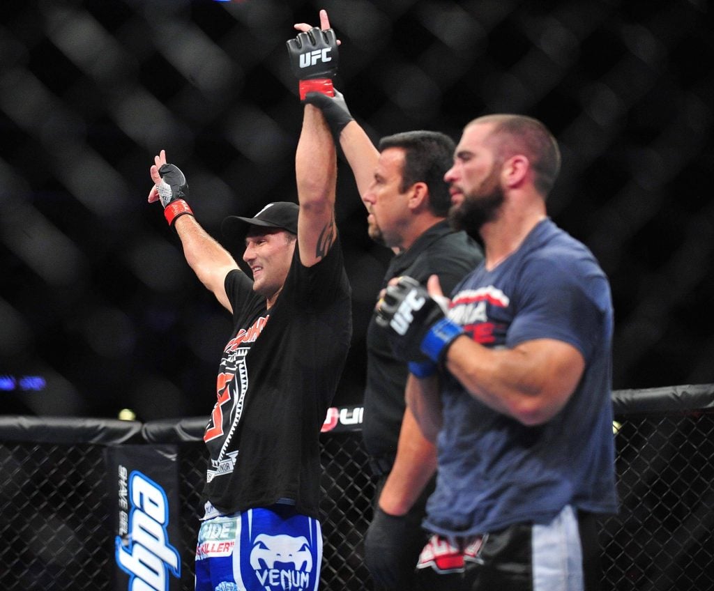 MMA: UFC on FOX-De Fries vs Thompson August 4, 2012; Los Angeles, CA, USA; Phil De Fries celebrates after deating Oli Thompson during the heavyweight match at Staples Center. Los Angeles Staples Center California USA, EDITORIAL USE ONLY PUBLICATIONxINxGERxSUIxAUTxONLY Copyright: xGaryxA.xVasquez-USAxTODAYxSportsx 6451468