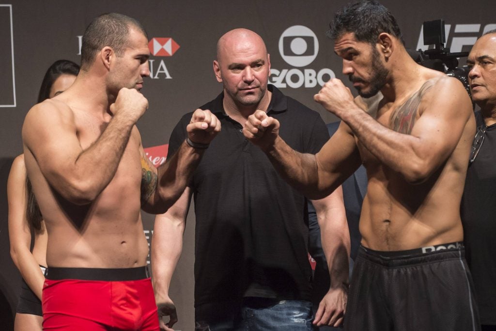 Weighing: UFC190: Rousey vs. Belt RIO DE JANEIRO, Brazil - 31 07 2015: WEIGHING: UFC190: Rousey VS. BELT - Mauricio Rua (Shogun) x Antonio Rogerio Nogueira (Nogueira) during WEIGHING UFC190: Rousey vs. BELT at HSBC Arena. (Photo: Celso Pupo FotoArena) PUBLICATIONxNOTxINxBRA CelsoxPupo