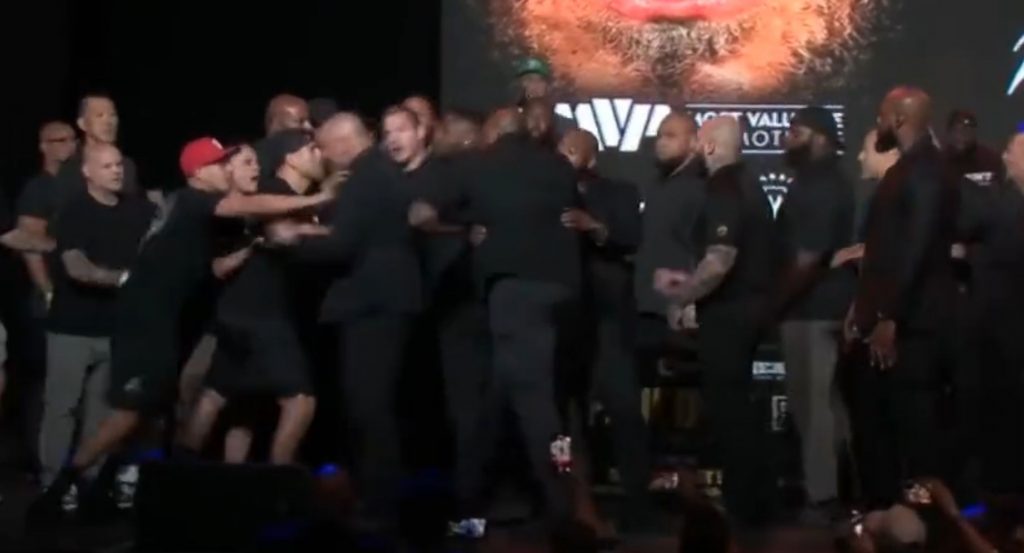 Jake Paul vs. Nate Diaz press conference scuffle