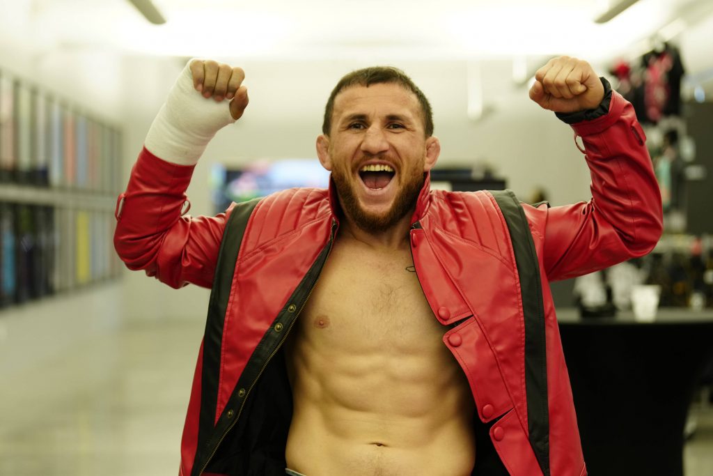 May 20, 2023, LAS VEGAS, LAS VEGAS, NV, United States: LAS VEGAS, NV - May 20: Merab Dvalishvili wearing the Sean OÃ¢â‚¬â ¢Malley leather jacket at UFC Apex for UFC Vegas 73 - Dern vs Hill - Event on May 20, 2023 in LAS VEGAS, United States. LAS VEGAS United States - ZUMAp175 20230520_zsa_p175_351 Copyright: xLouisxGrassex