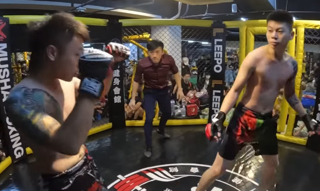 the fighters face off at range