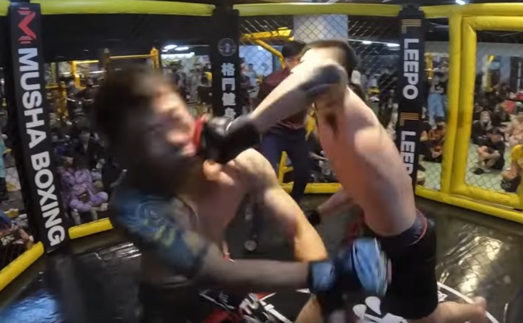 TKD fighter lands punch