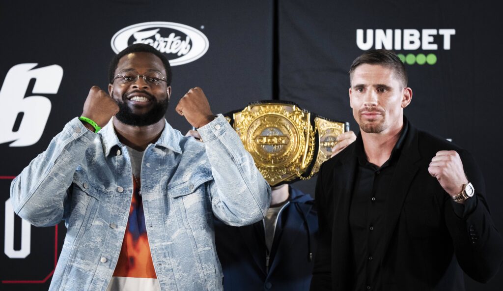 HILVERSUM - Kickboxer Rico Verhoeven together with Tariq Cookie Osaro during a press conference, PK, Pressekonferenz prior to the Collision 6 event of Glory in which Verhoeven makes his return to the ring. Verhoeven defends his world title against Osaro. ANP FREEK VAN DEN BERGH netherlands out - belgium out Hilversum xVIxxIVx 480121962 originalFilename: 0306906256st.jpg