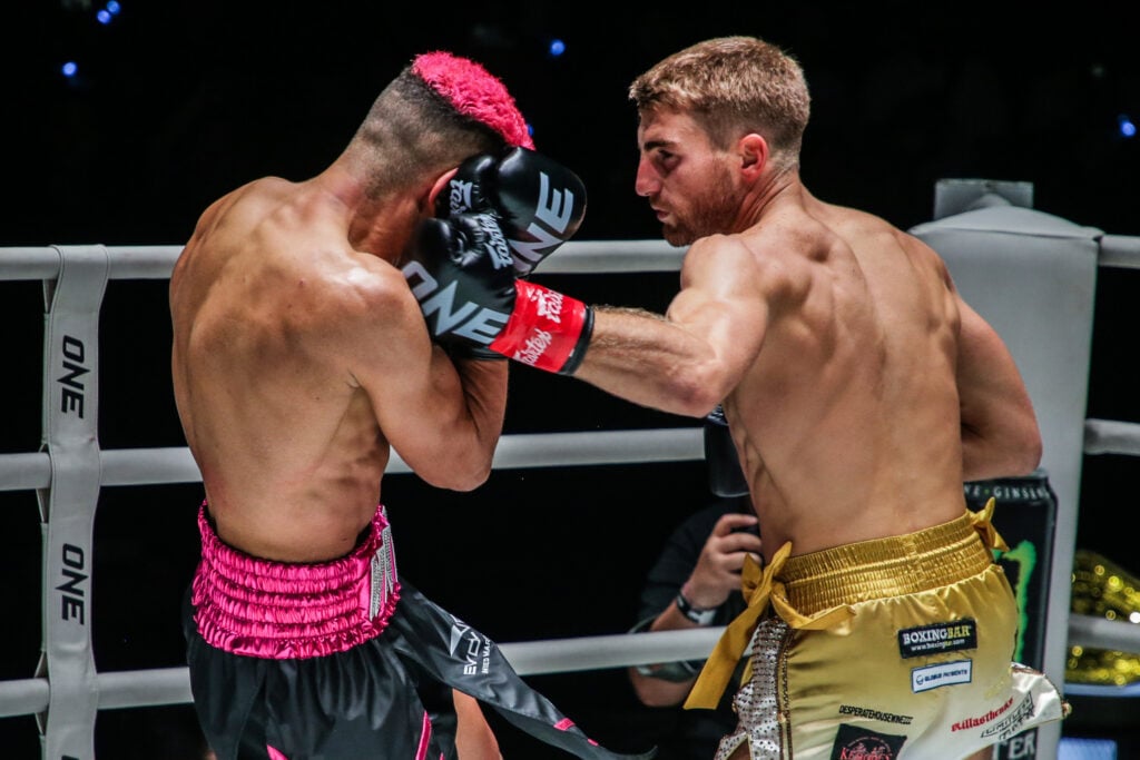 Jonathan Haggerty lands a punch on Fabricio Andrade.