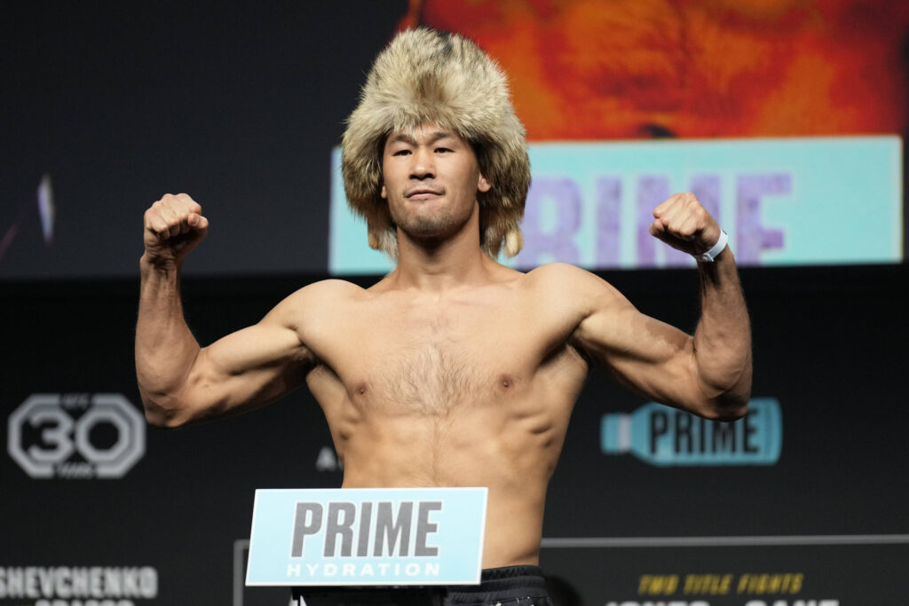 March 3, 2023, Las Vegas, NV, LAS VEGAS, NEVADA, United States: LAS VEGAS, NV - March 3: Shavkat Rakhmonov at the ceremonial weigh-ins at MGM Grand Garden Arena for UFC 285 -Jones vs Gane : Ceremonial Weigh-ins on March 3, 2023 in Las Vegas, NV, United States. Las Vegas, NV United States - ZUMAp175 20230303_zsa_p175_101