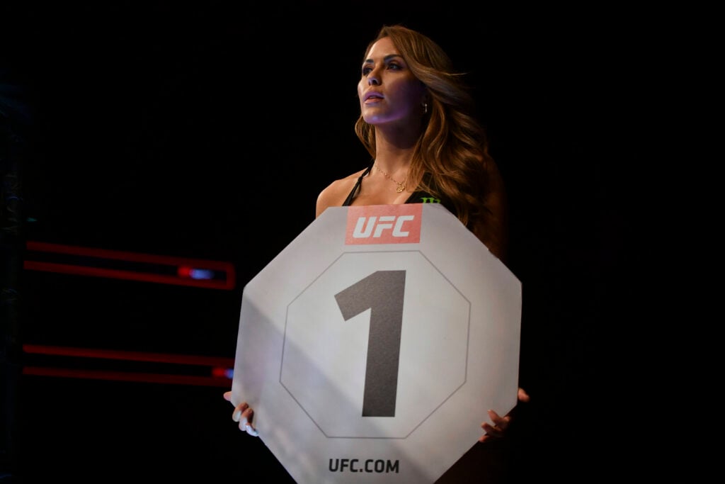MMA: UFC Fight Night-Smith vs Teixeira, May 13, 2020; Jacksonville, Florida, USA; UFC octagon ring girl Brittney Palmer during UFC Fight Night at VyStar Veterans Memorial Arena. Mandatory Credit: Jasen Vinlove-USA TODAY Sports, 13.05.2020 23:45:47, 14306702, NPStrans, UFC Fight Night, UFC, VyStar Veterans Memorial Arena, Brittney Palmer, MMA PUBLICATIONxINxGERxSUIxAUTxONLY 14306702