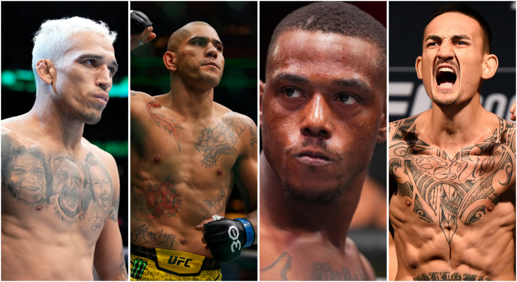 Split of Charles Oliveira, Alex Pereira, Jamahal Hill, and Max Holloway